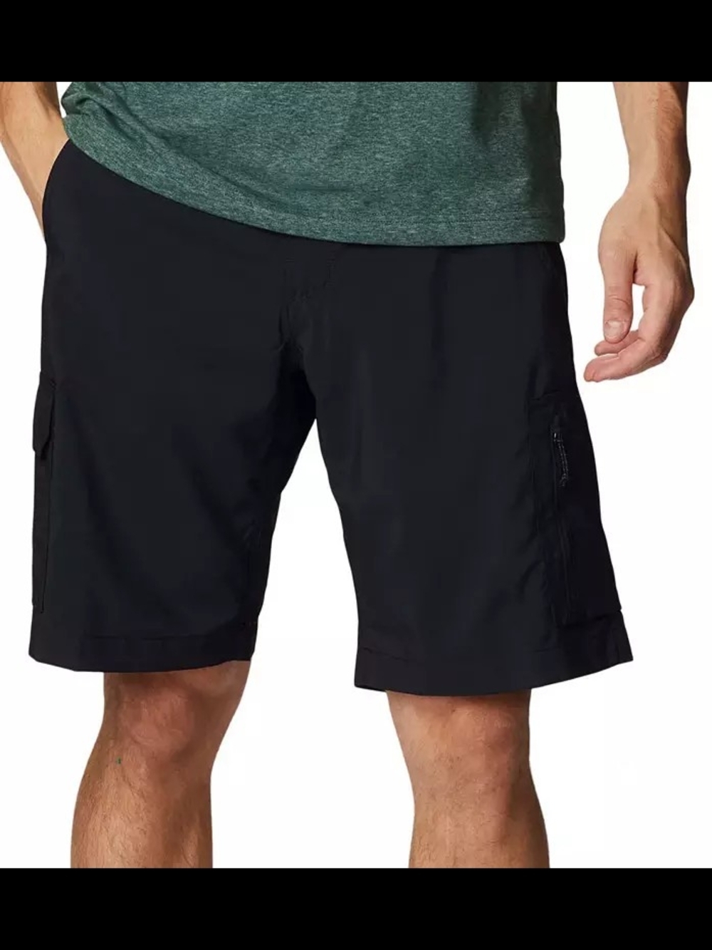 Columbia Men Silver Ridge Cargo Shorts with Integrated Belt - Black - 38 & 36